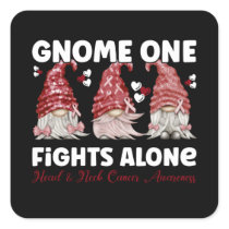 Head & Neck Cancer Burgundy Ribbon Square Sticker
