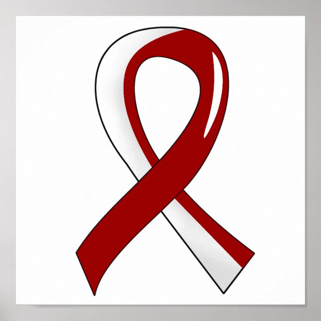 Head Neck Cancer Burgundy White Ribbon 3 Poster (Front)