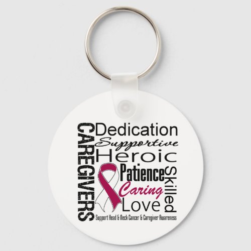 Head Neck Cancer Caregivers Collage Keychain