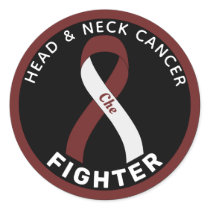 Head & Neck Cancer Fighter Ribbon Black Classic Round Sticker