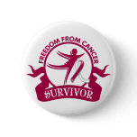 Head Neck Cancer - Freedom From Cancer Survivor Pinback Button