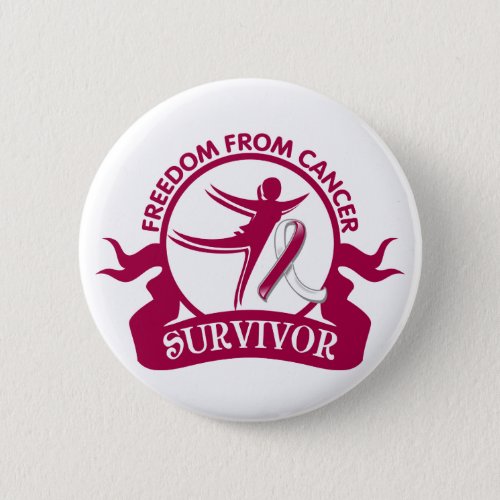 Head Neck Cancer _ Freedom From Cancer Survivor Pinback Button