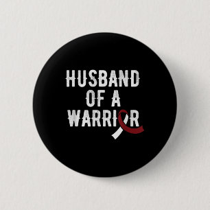 Head Neck Cancer Husband Burgundy Ribbon Awareness Button