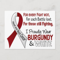 Head & Neck Cancer I Proudly Wear Burgundy White 1 Postcard
