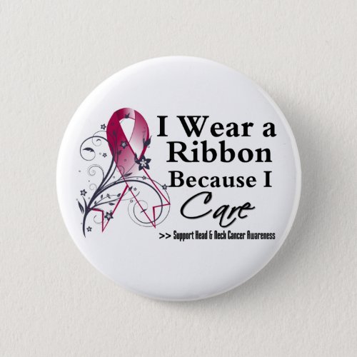 Head Neck Cancer Ribbon Because I Care Pinback Button