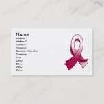 Head Neck Cancer Stylish Ribbon Business Card