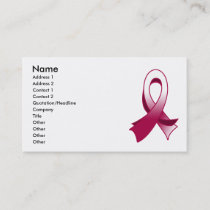 Head Neck Cancer Stylish Ribbon Business Card