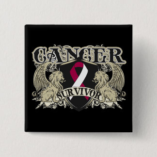 Head Neck Cancer Survivor Mens Heraldry Button