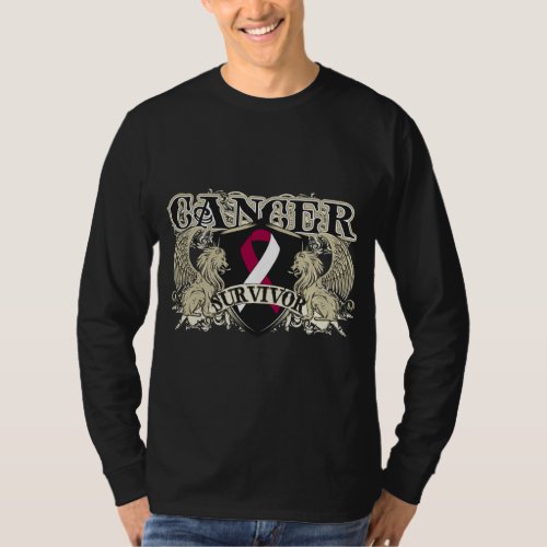 Head Neck Cancer Survivor Mens Heraldry T_Shirt