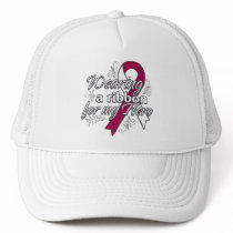 Head Neck Cancer Wearing a Ribbon for My Hero Trucker Hat