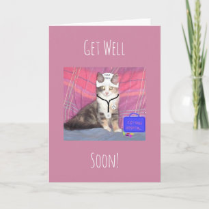 Head nurse kitten Get well soon Card