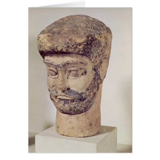 Head of a beaded man, c.1800 BC Cards (Front)