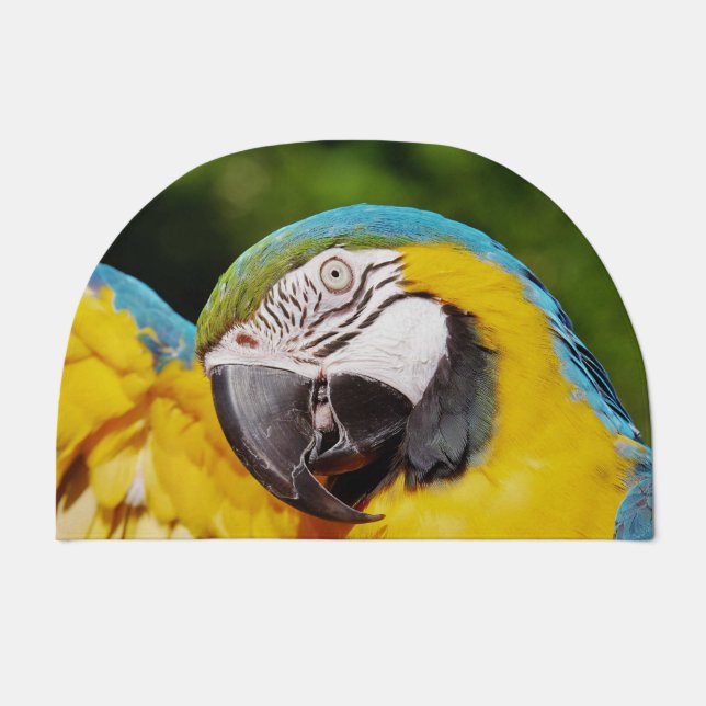 Head of a Blue and Yellow Macaw  Doormat (Front)