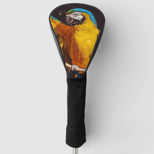 Head of a Blue and Yellow Macaw  Golf Head Cover