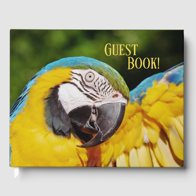 Head of a Blue and Yellow Macaw  Guest Book (Front)