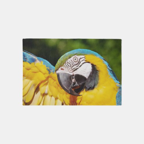 Head of a Blue and Yellow Macaw  Rug