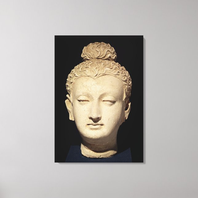 Head of a Buddha, Greco-Buddhist style Canvas Print (Front)