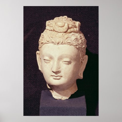 Head of a Buddha Greco_Buddhist style Poster