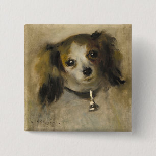 Head of a Dog, 1870 (oil on canvas) Button