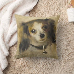 Head of a dog, Auguste Renoir Art Throw Pillow