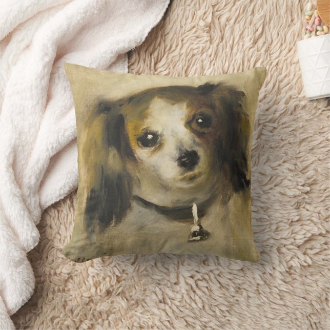 Head of a dog, Auguste Renoir Art Throw Pillow (Blanket)