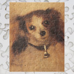 Head of a Dog by Pierre Renoir, Vintage Fine Art Jigsaw Puzzle<br><div class="desc">Head of a Dog (1870) by Renoir is a vintage impressionism fine art animal portrait painting. An adorable and cute puppy dog. This sweet canine pet has fluffy furry ears and a bell around his collar. Possibly a King Charles Cavalier spaniel. About the artist: Pierre-Auguste Renoir (1841-1919) was a leading...</div>