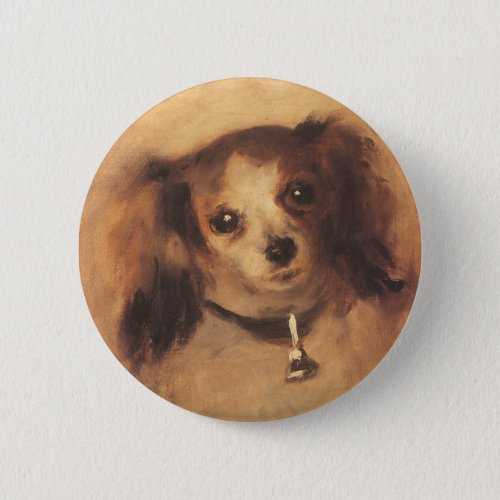 Head of a Dog by Pierre Renoir Vintage Fine Art Pinback Button