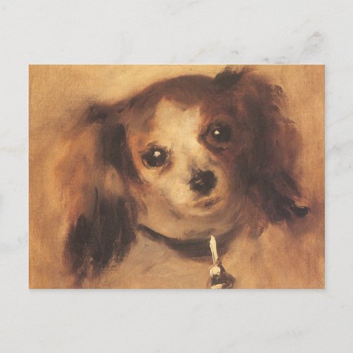 Head of a Dog by Pierre Renoir Vintage Fine Art Postcard