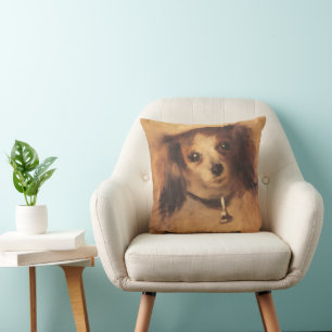 Head of a Dog by Pierre Renoir, Vintage Fine Art Throw Pillow