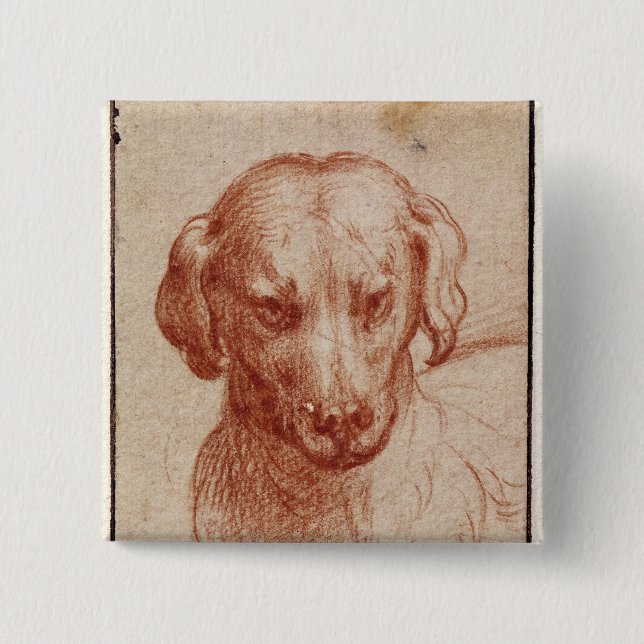 Head of a Dog Pinback Button (Front)
