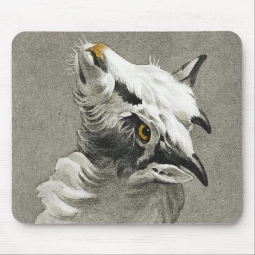 Head Of A Goat By Jean Ber gift for goat lover Mouse Pad