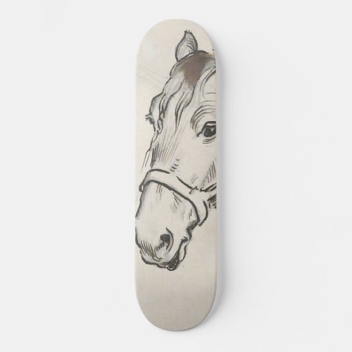 Head of a Horse by Alfred Dehodencq Skateboard