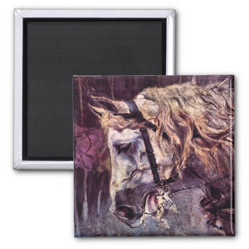 Head of a Horse by Giovanni Boldini Vintage Art Magnet