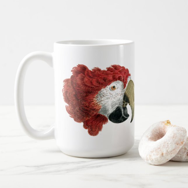 Head of a Macaw (1725–1792) Aert Schouman Coffee Mug (With Donut)
