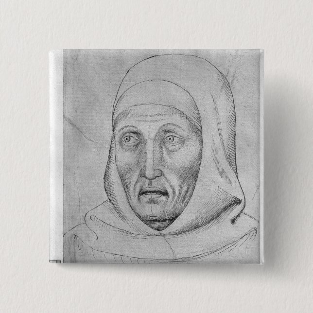Head of a monk, from the The Vallardi Album Button (Front)