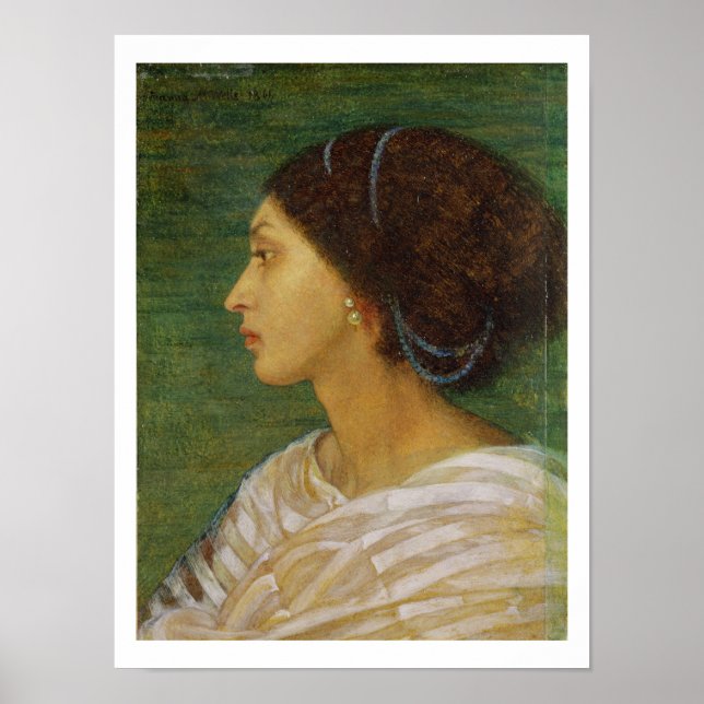 Head of a Mulatto Woman, 1861 (oil on paper laid o Poster (Front)