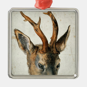 Head of a Roe Deer Metal Ornament