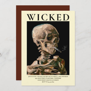 Head of a Skeleton Fine Art Halloween Invitation