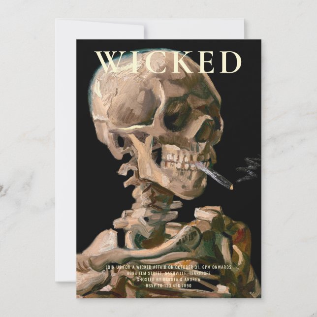 Head of a Skeleton Fine Art Halloween Invitation (Front)