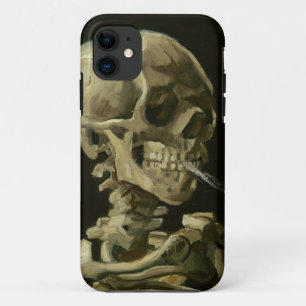 Head of a skeleton with a burning cigarette iPhone 11 case