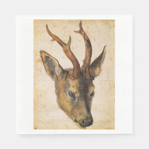 Head of a Stag (Wild Animal) (by Albrecht Durer) Napkins