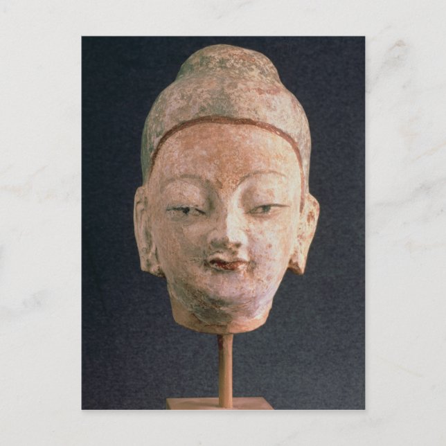 Head of a statue of Buddha, from Bezeklik Postcard (Front)