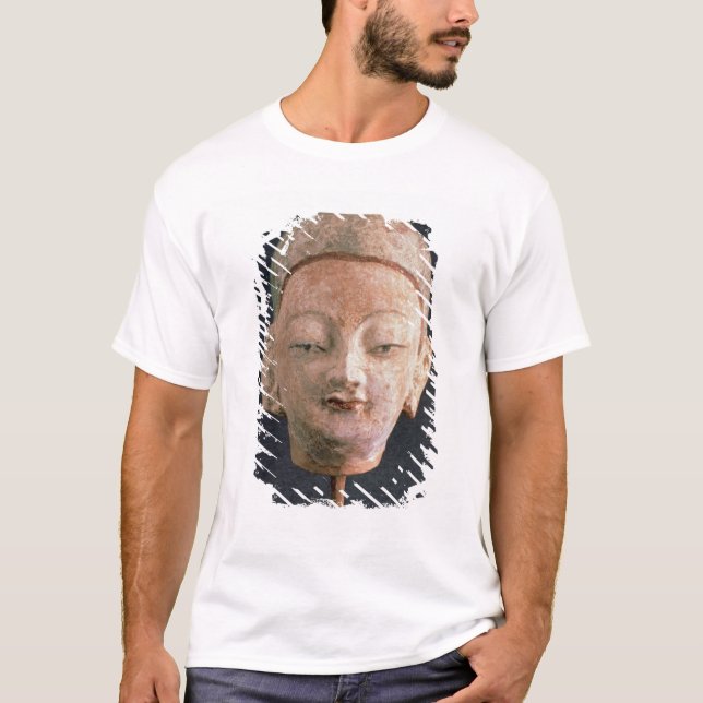 Head of a statue of Buddha, from Bezeklik T-Shirt (Front)