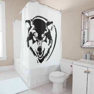 Head of a Wolf Shower Curtain