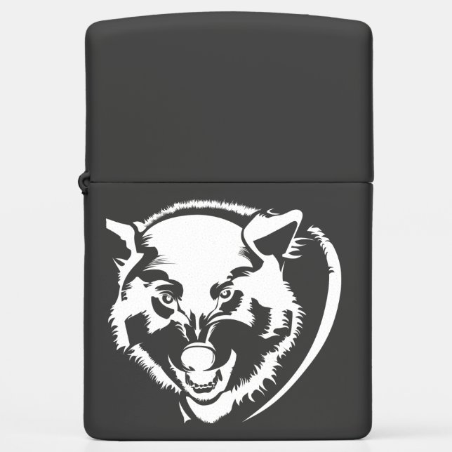 Head of a Wolf Zippo Lighter (Front)