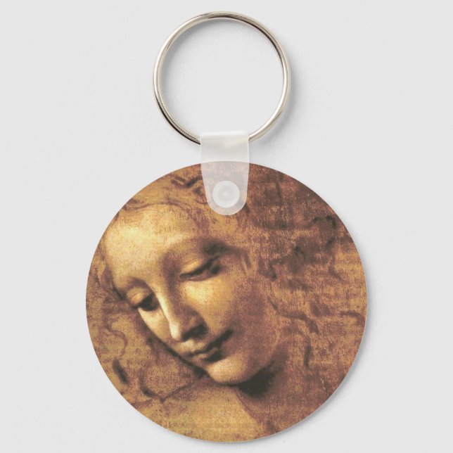 Head of a Woman La Scapigliata Leonardo Da Vinci Keychain (Front)