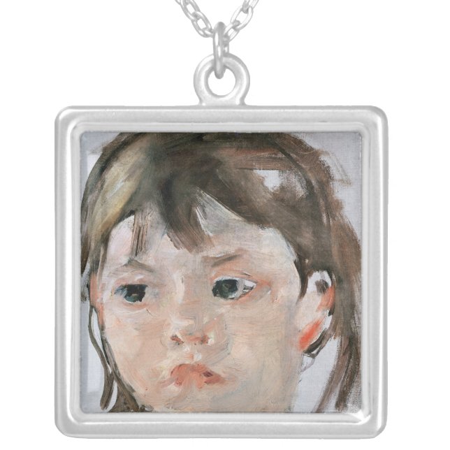 Head of a Young Girl Silver Plated Necklace (Front)