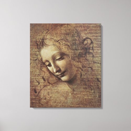 Head of a Young Woman with Tousled Hair or Leda Canvas Print