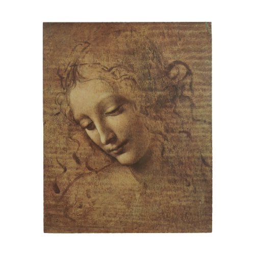 Head of a Young Woman with Tousled Hair or Leda Wood Wall Art