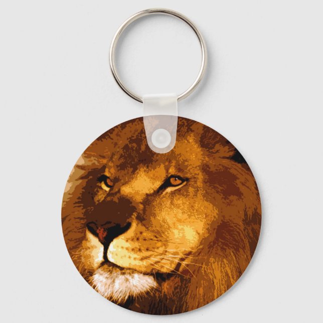 Head of African Lion Keychain (Front)
